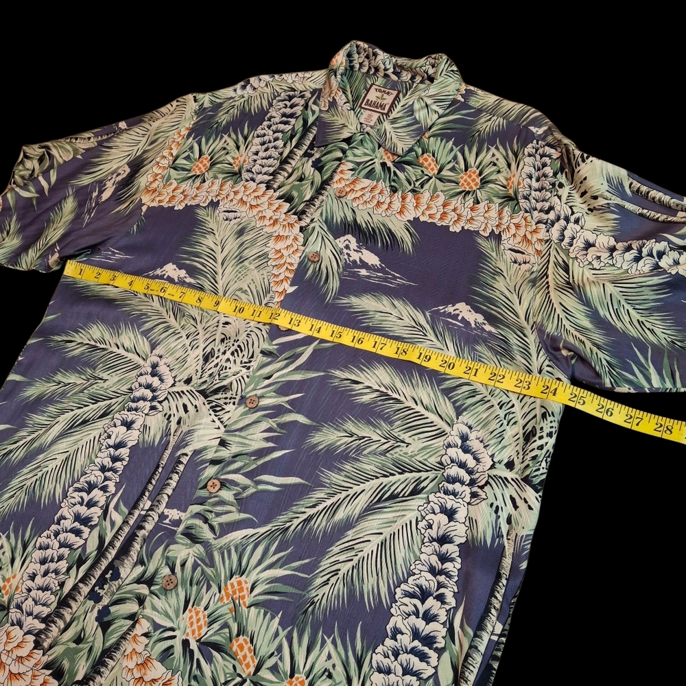 Tommy Bahama Silk Button-up Hawaiian Tropical Green    Men Size Large - Picture 15 of 16